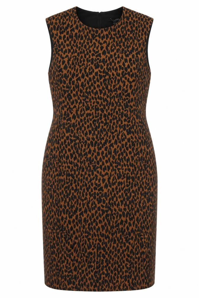 Dorothy Perkins Women's Brown Leopard Print Sheath Dress