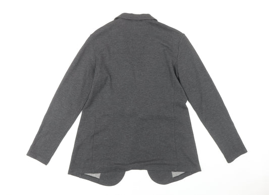 Uniqlo Women's Grey Blazer M Casual Knit Acrylic Viscose