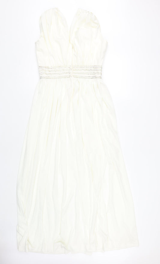 Trina Lewis Women’s Ivory A-Line Midi Dress