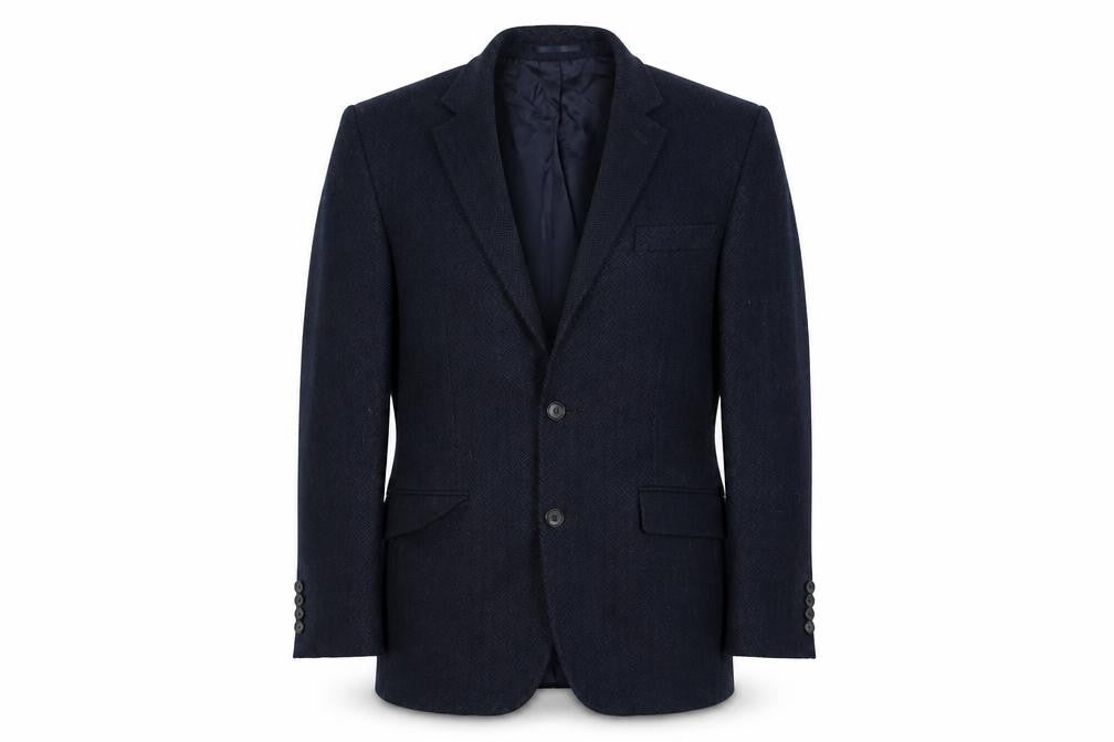 Odermark Men's Blue Wool Tweed Blazer 38R