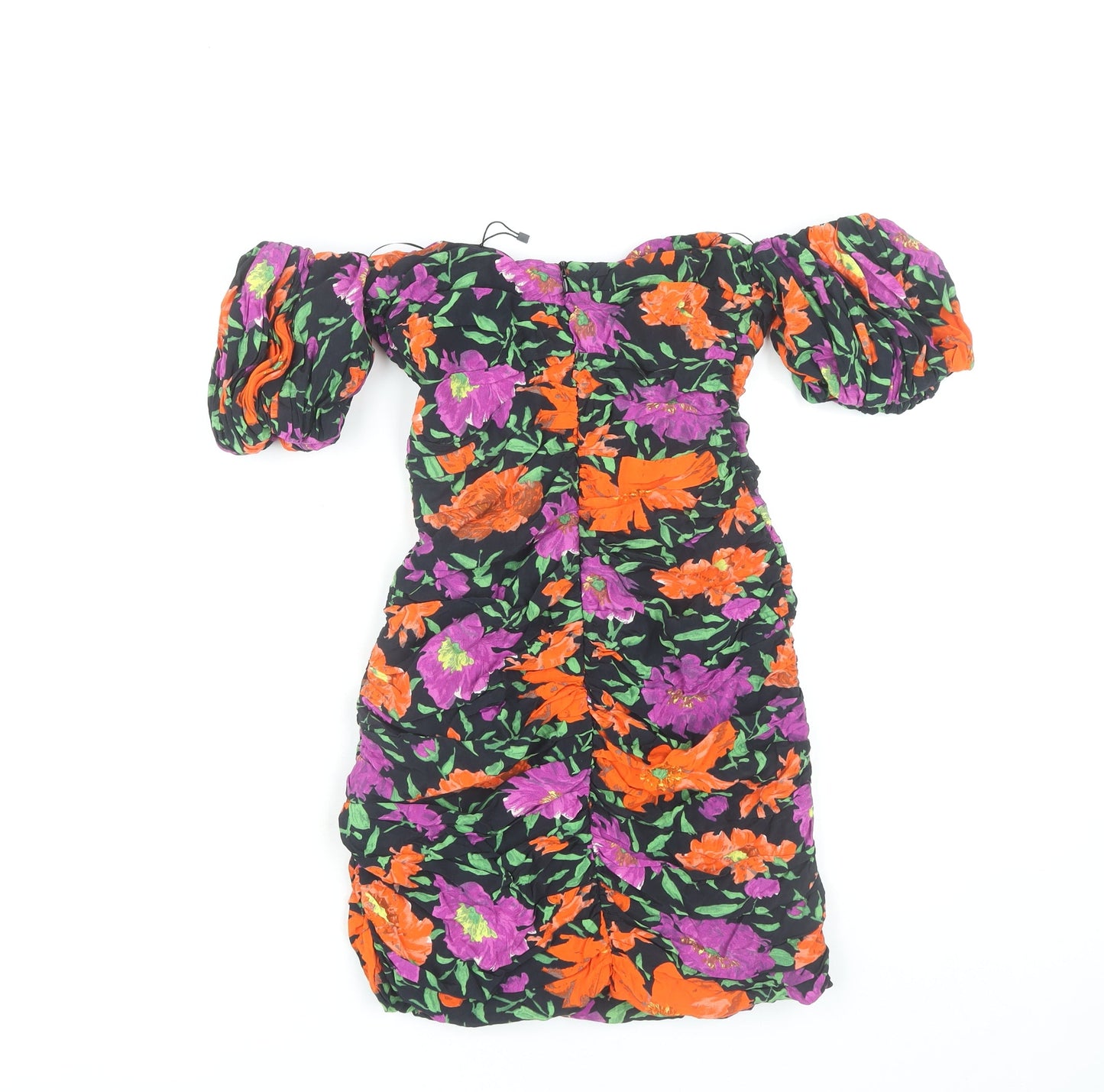 Zara Women's Multicoloured Floral Bodycon Dress XS