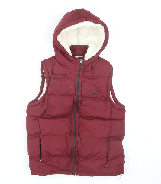 Lee Cooper Women's Red Puffer Waistcoat Size 10