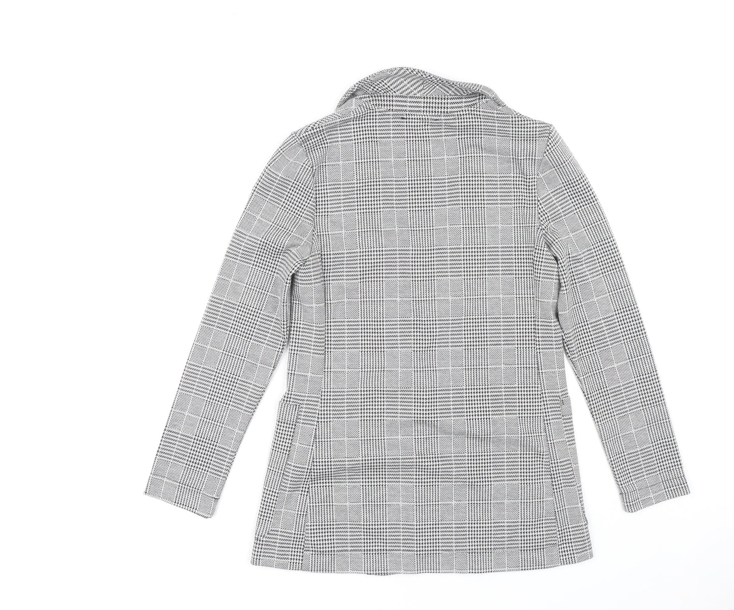 H&M Women's Black Check Blazer - Size 8