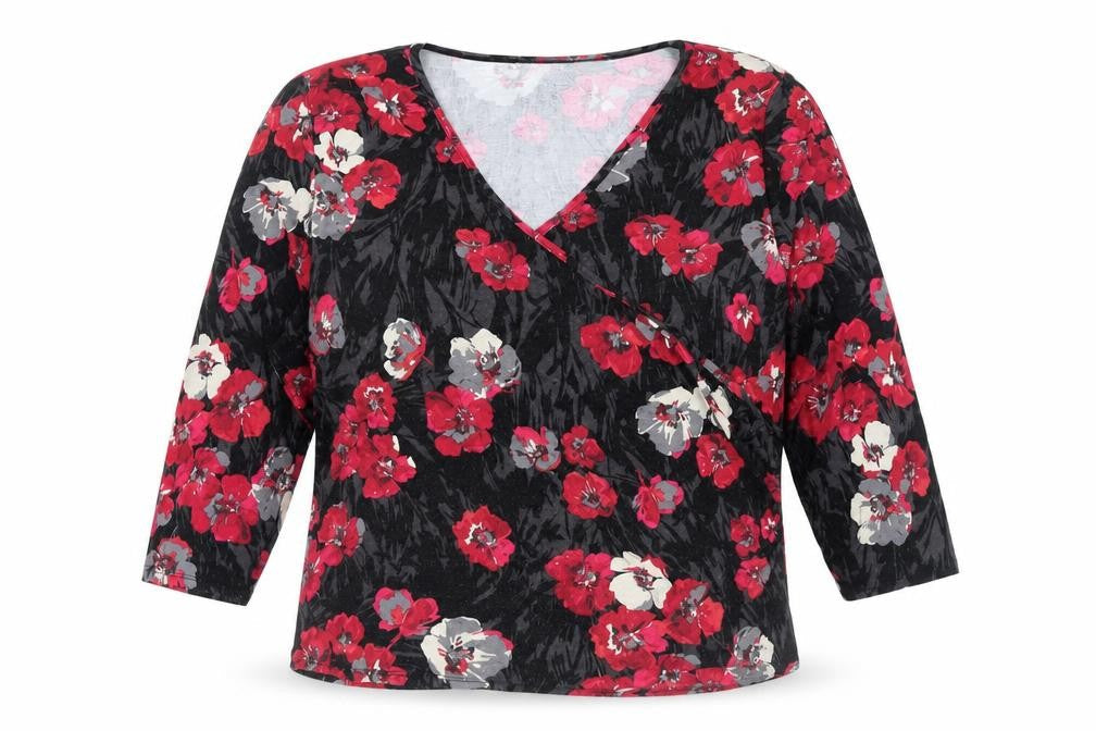 East Women's Floral Wrap Blouse, Multicoloured, Size 18