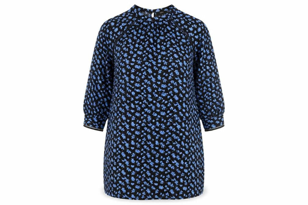 Next Women's Black Blue Floral Shift Dress Size 20