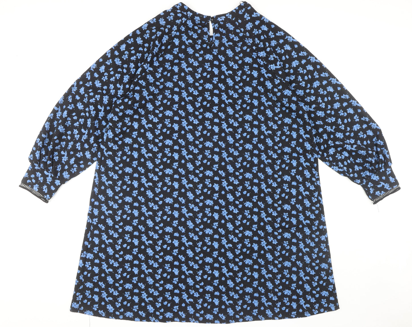 Next Women's Black Blue Floral Shift Dress Size 20