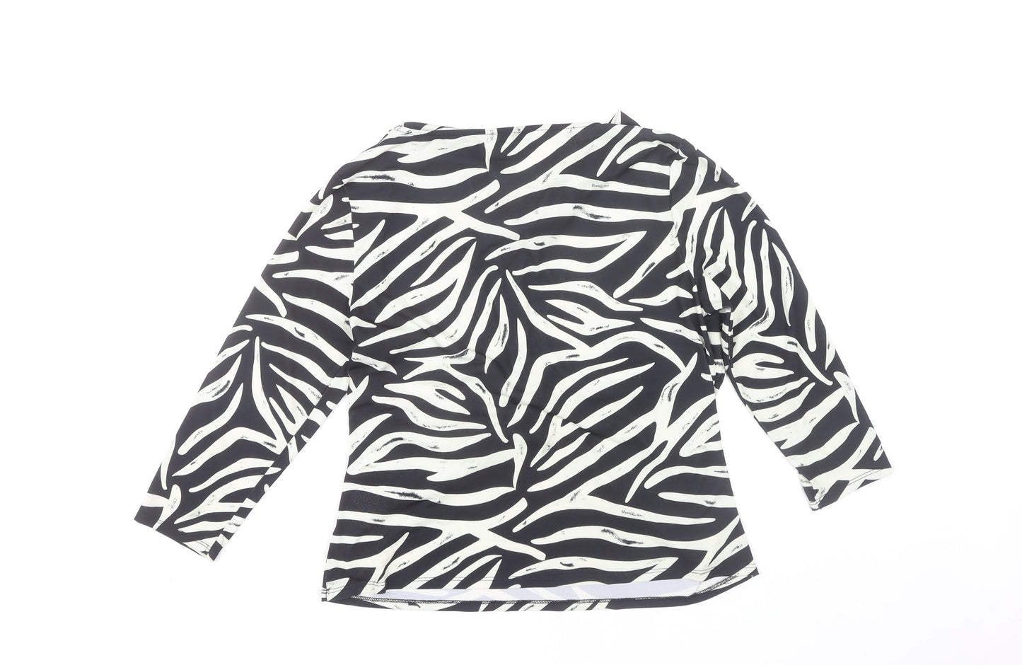 Kaleidoscope Women’s Black Animal Print Wrap Top Size 14