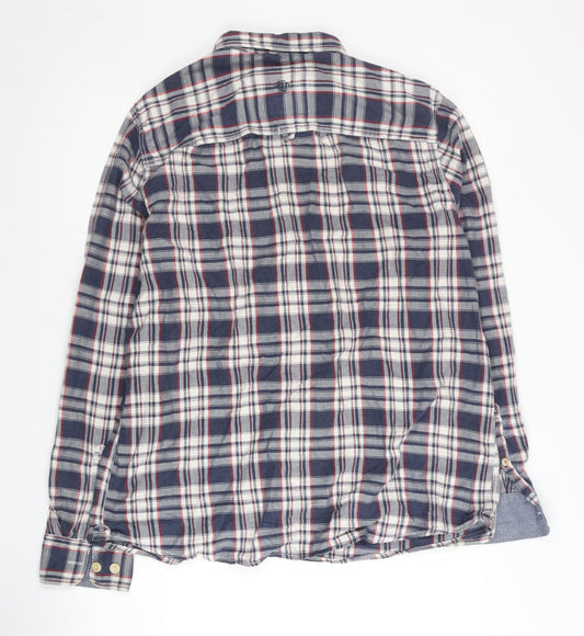 Fat Face Men's Blue Plaid Shirt, Size L, Long Sleeve Casual
