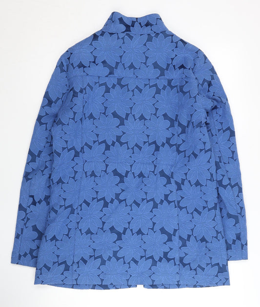 Cotton Traders Women's Blue Floral Zip Jacket Size 10