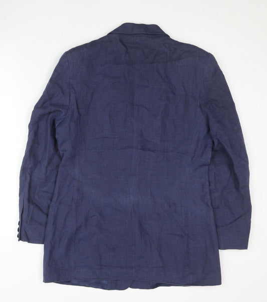 Marks and Spencer Women's Blue Linen Blazer Size 12