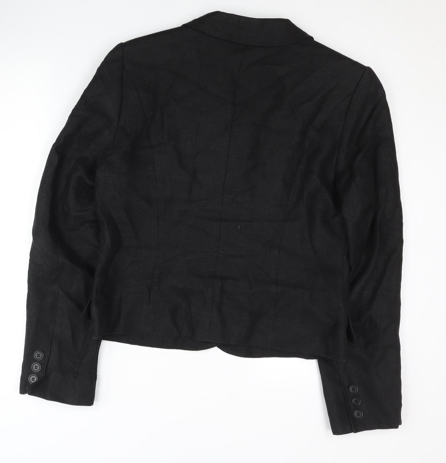 Hobbs Women's Black Linen Blazer Size 16
