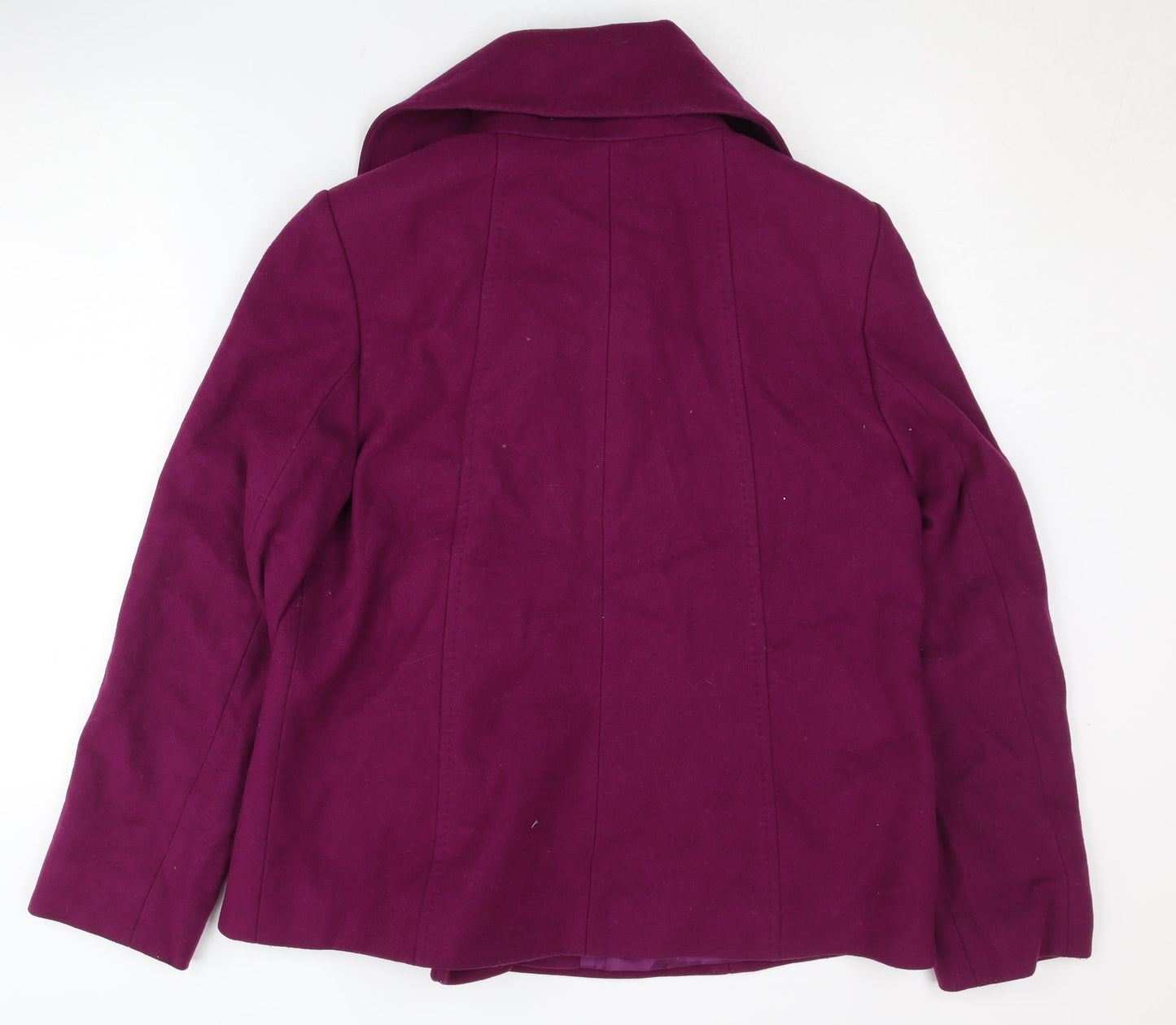 Jaeger Women's Purple Wool Jacket Size 14 - Classic Winter Elegance