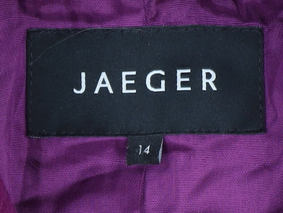 Jaeger Women's Purple Wool Jacket Size 14 - Classic Winter Elegance