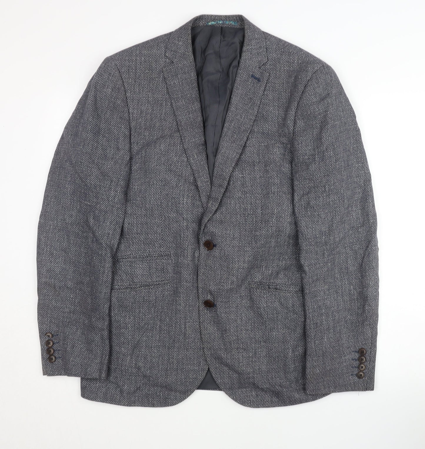 Next Men's Grey Blazer 38 Regular Single-Breasted