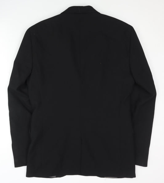 Next Men's Black Regular Fit Blazer, Size 36