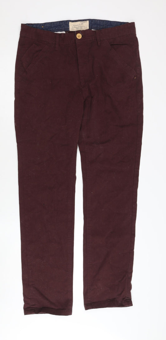 Brave Soul Men's Brown Cotton Trousers Size 32