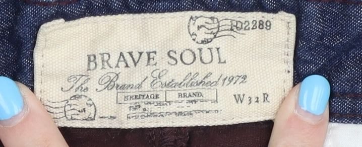 Brave Soul Men's Brown Cotton Trousers Size 32