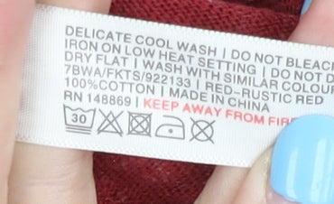 Fat Face Women's Red Open Front Cardigan Size 14