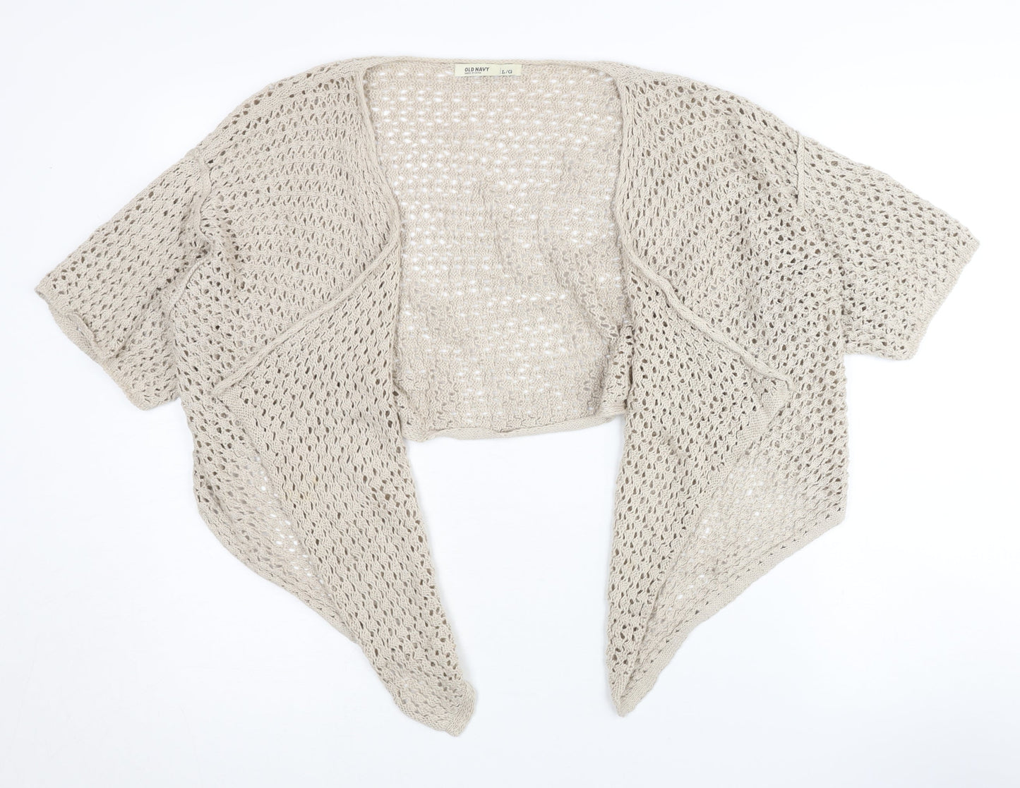 Old Navy Women's Beige Open-Knit Shrug - Size L