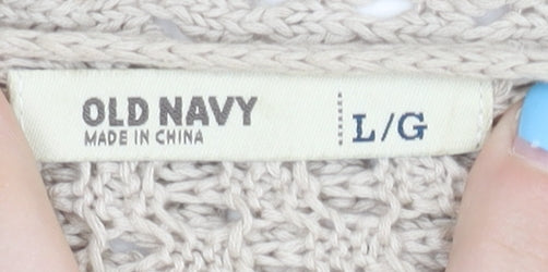 Old Navy Women's Beige Open-Knit Shrug - Size L
