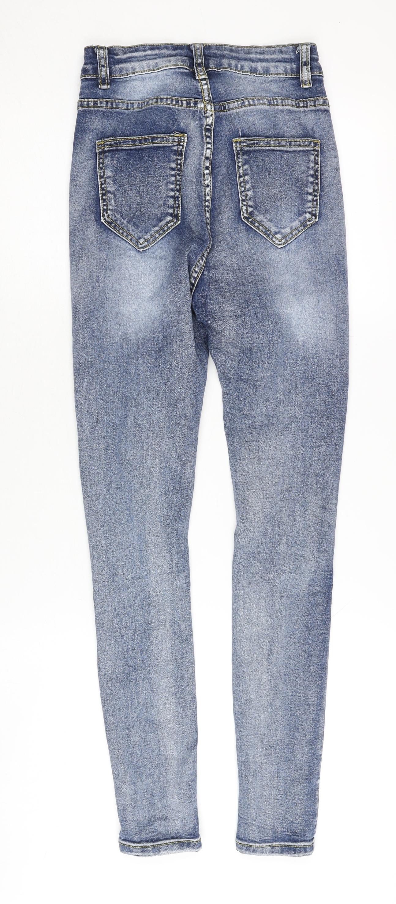 Denim Wise Women's Blue Skinny Distressed Jeans