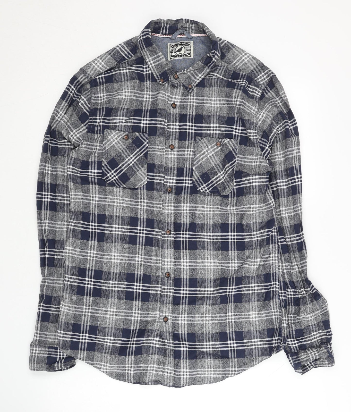 Red Herring Men's Medium Plaid Button-Up Casual Shirt
