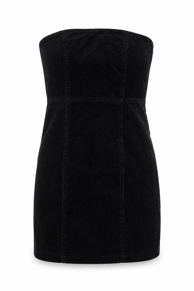 Front view of H&M Women's Black Bodycon Strapless Dress, size 10