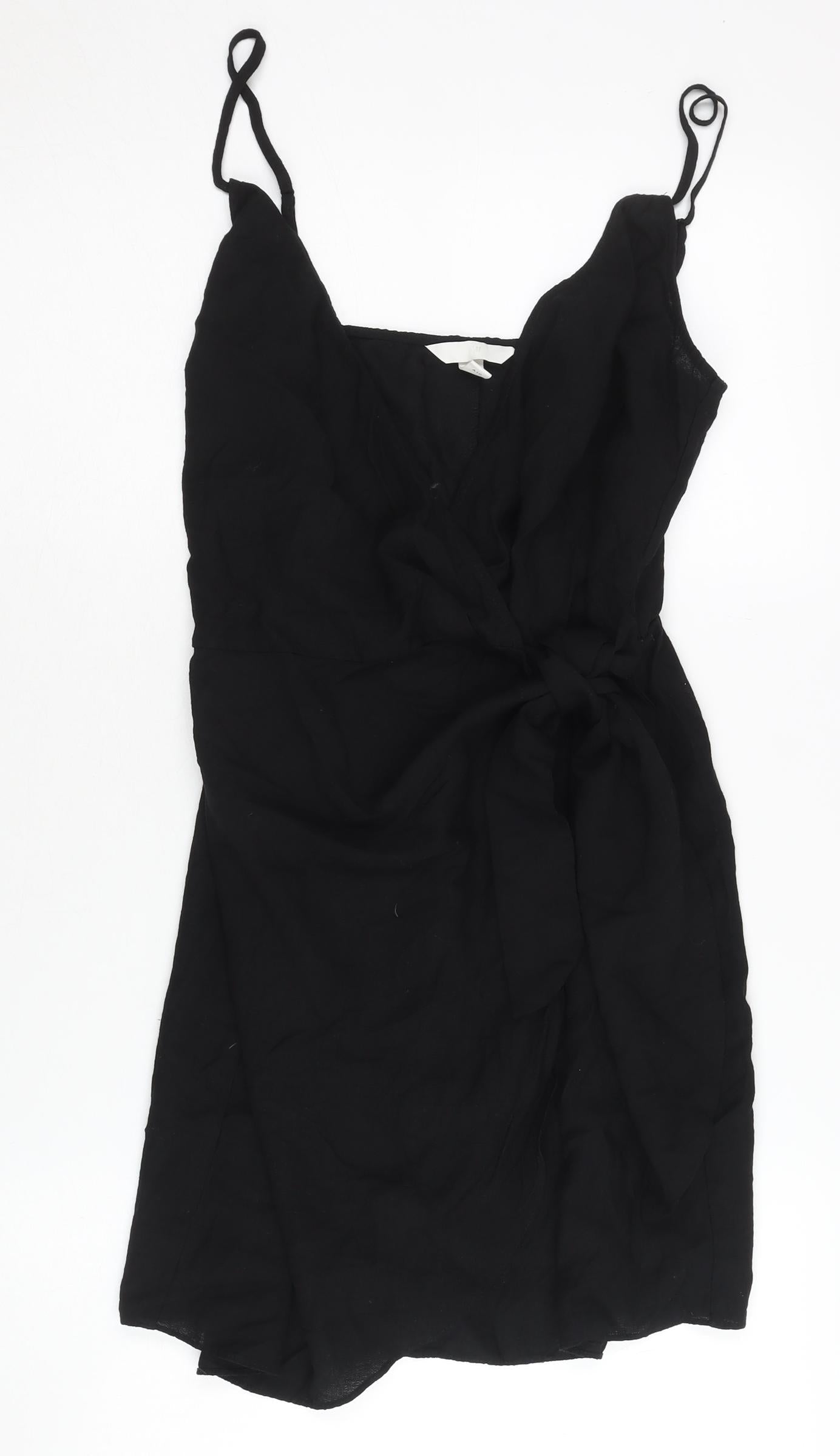 H&M Women's Black Wrap Camisole Top, Size S