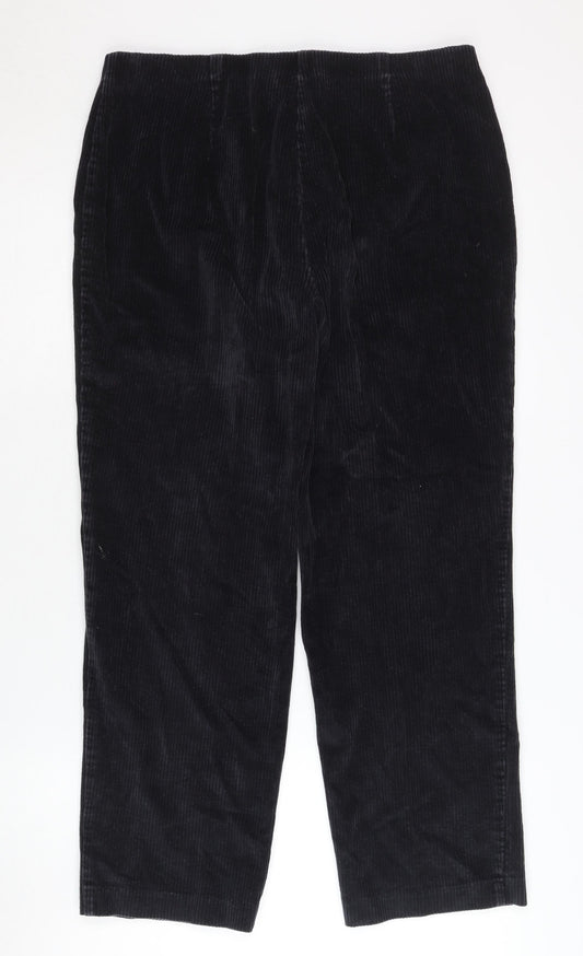 Slimma Women’s Black Straight Corduroy Trousers