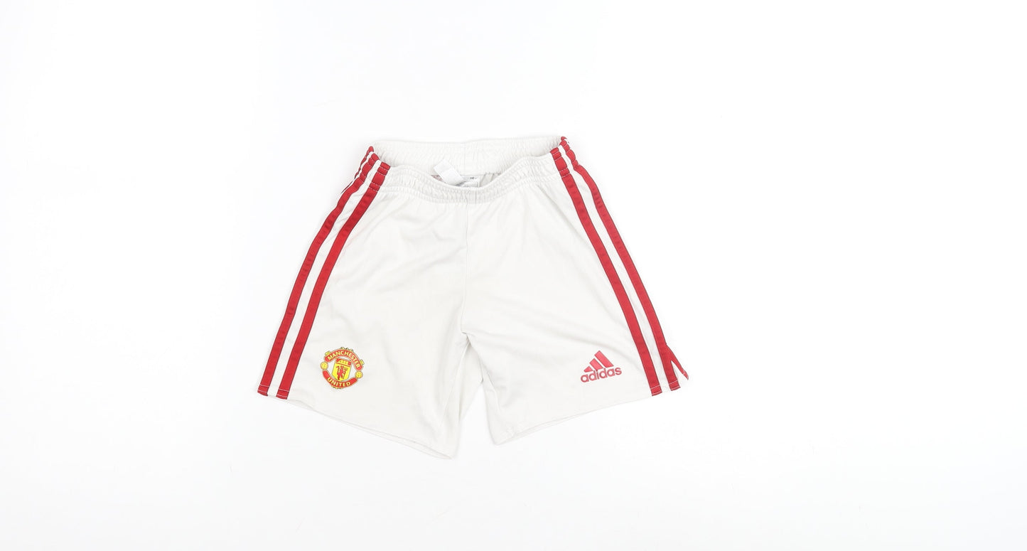 Adidas Boys White Football Sports Shorts Size 8