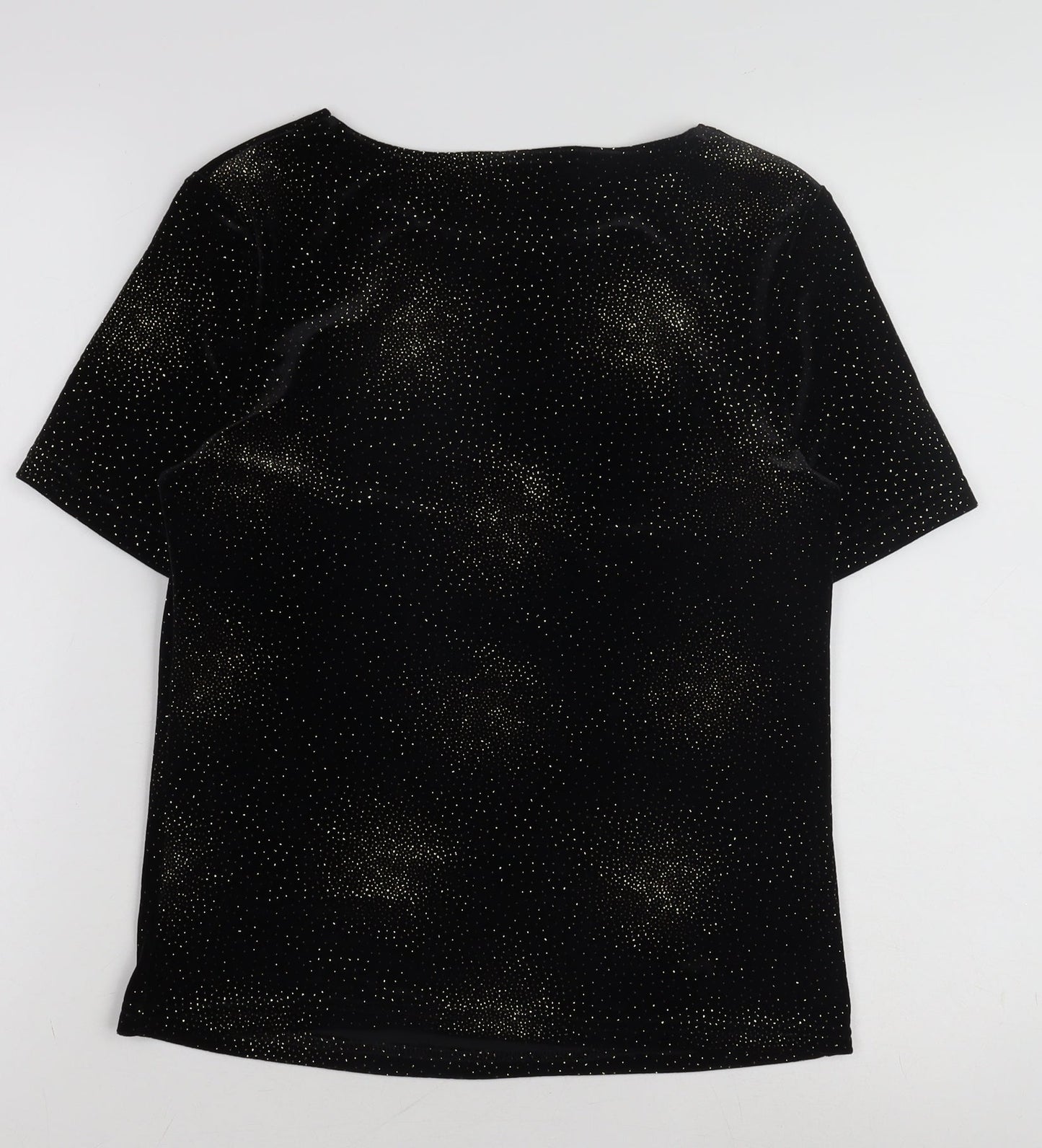 After Dark Women's Black Glitter T-Shirt Size 10
