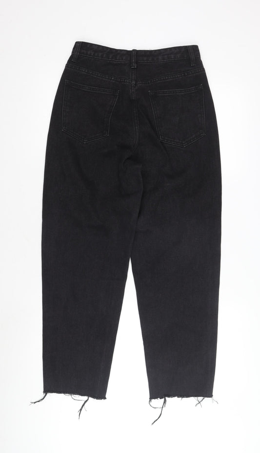 PrettyLittleThing Women's Black Mom Distressed Jeans Size 8