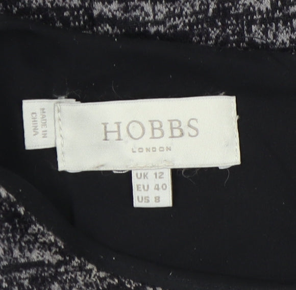Hobbs Women's Black Sheath Dress UK 12 Wool Blend