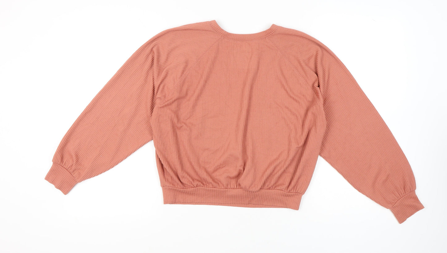 Hollister Women's Pink Basic Long Sleeve T-Shirt M