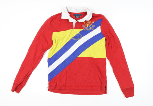 Ralph Lauren Men's Red Polo M Long Sleeve Cotton