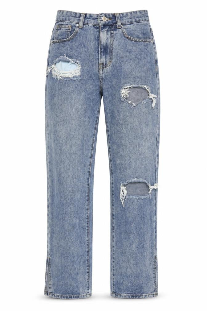 PrettyLittleThing Women's Blue Straight Jeans Size 6