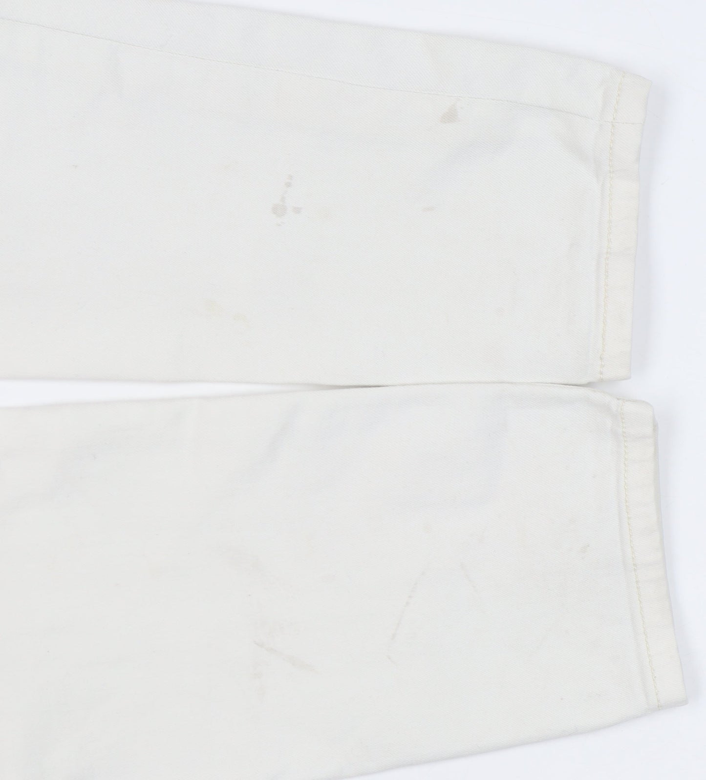 Cortefiel Women's Ivory Skinny Jeans, Size 2XS, Embroidered