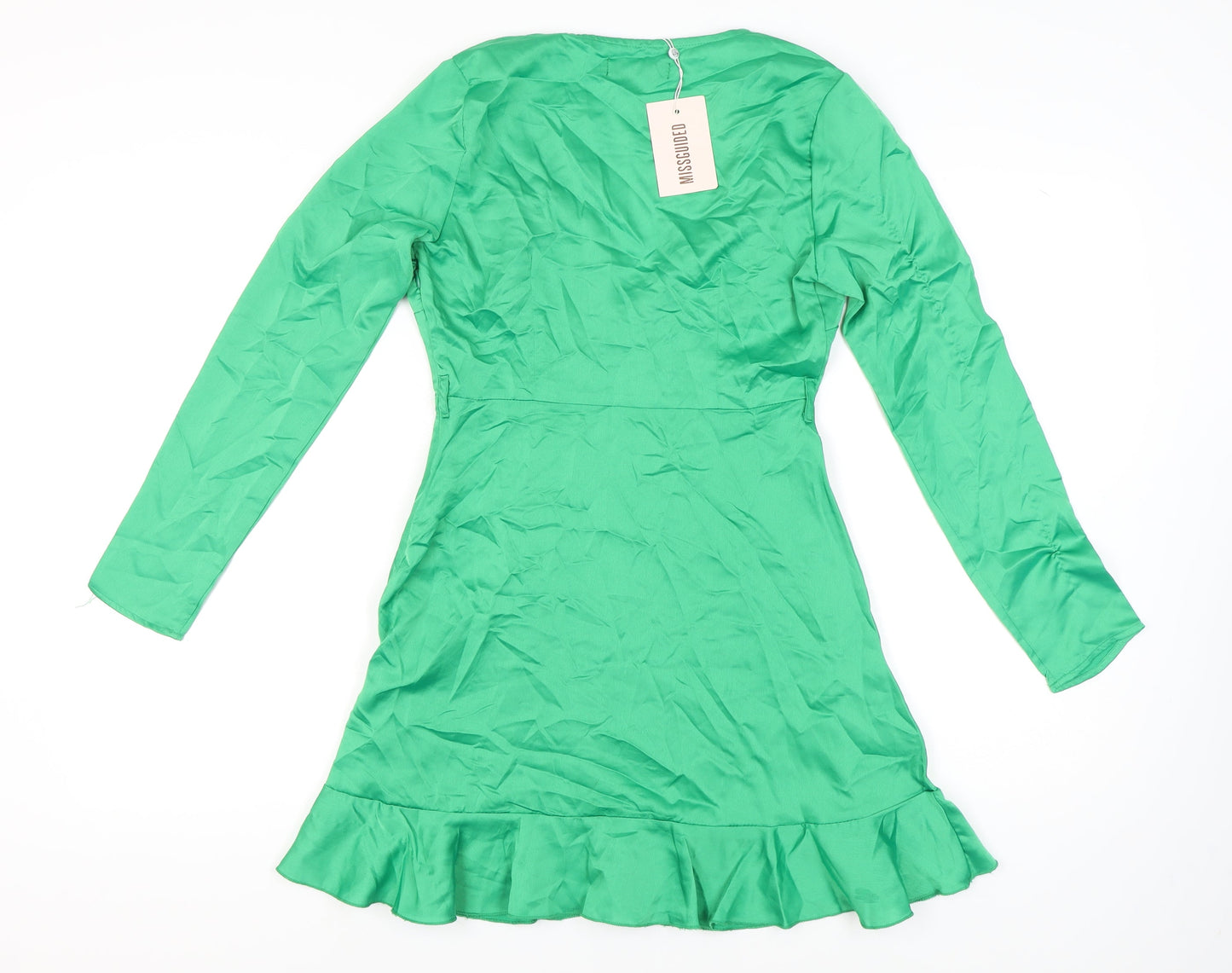 Missguided Women's Green Wrap Dress Size 8
