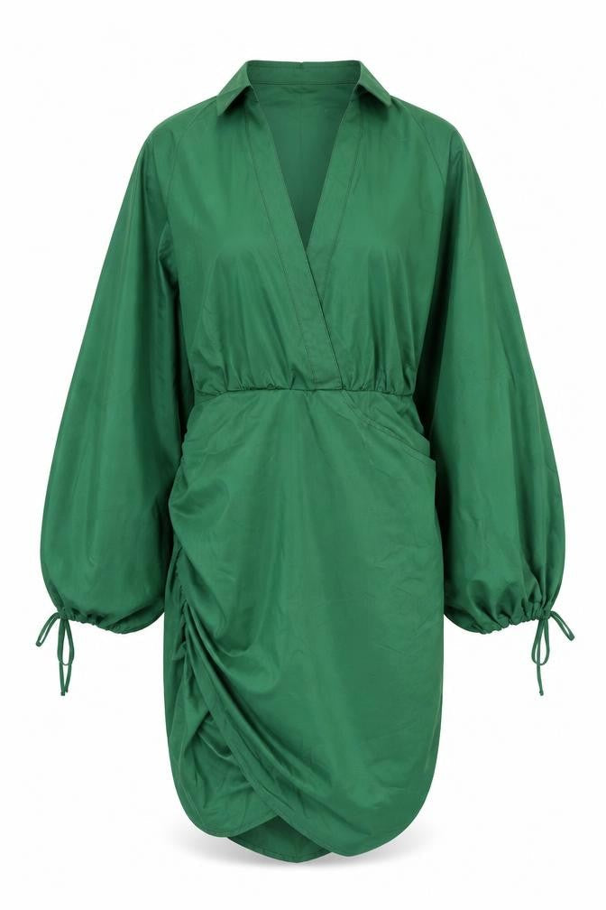 Front view of PRETTYLITTLETHING Women's Green Dress, size 8