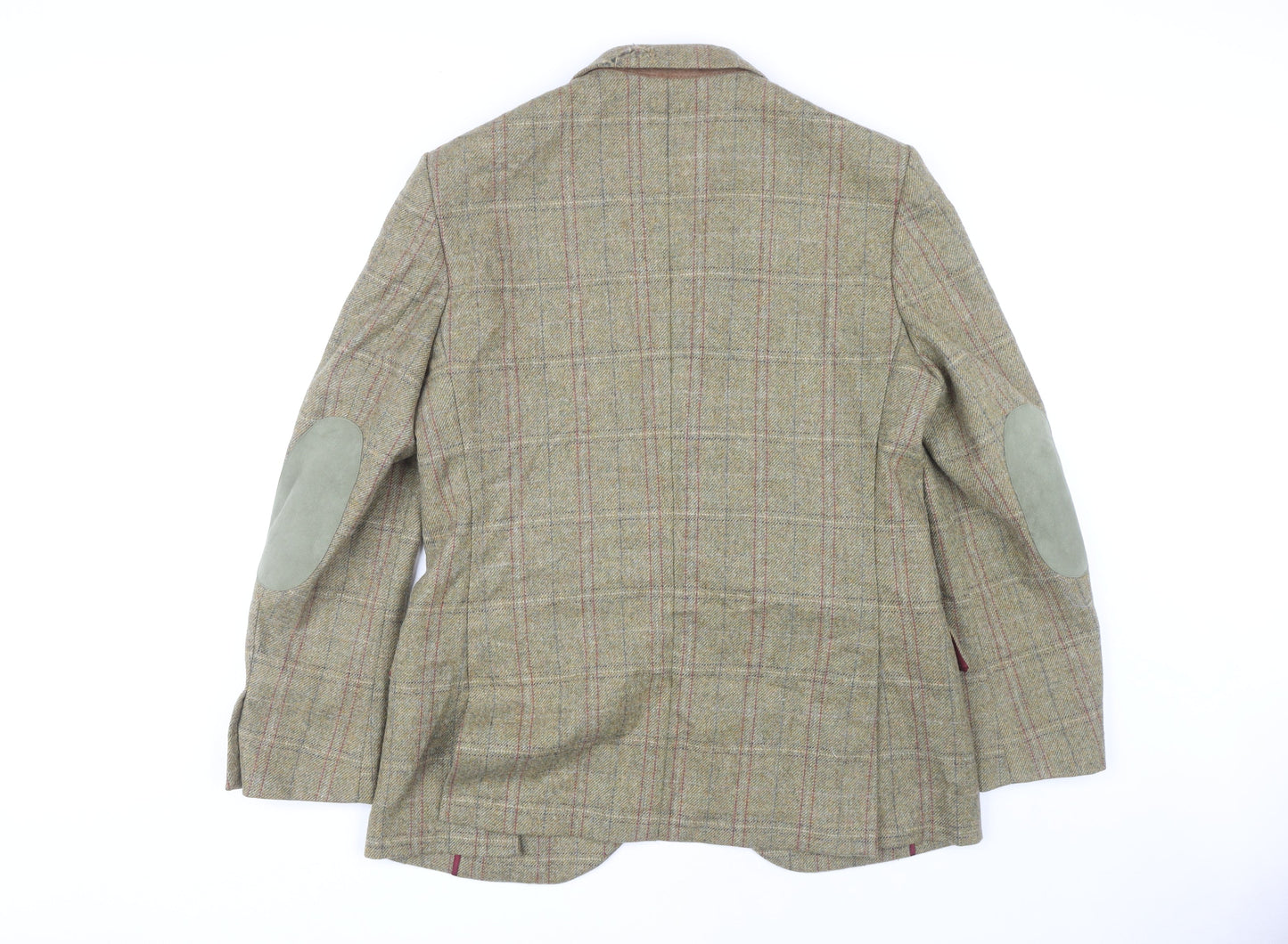 Barbour Men's Brown Wool Blazer Plaid 42R, Casual Classic