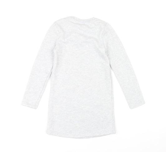 Shopkins Girls Grey Multicoloured Long Sleeve Dress, Size 9-10 Years