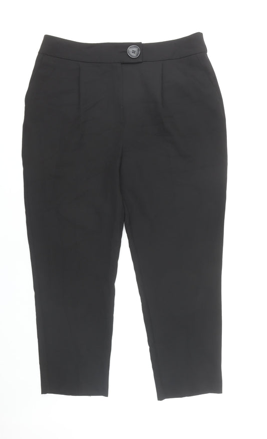 Peacocks Women's Black Regular Fit Trousers, Size 16