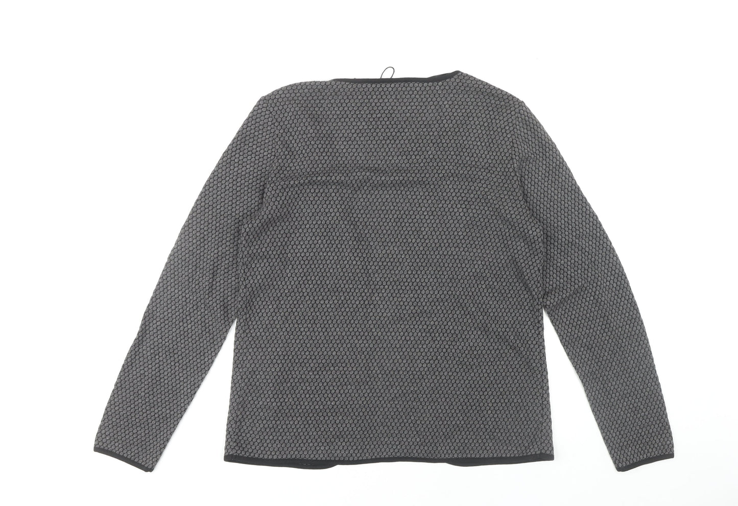 Only Women's Grey Open Front Cardigan L, Geometric Design