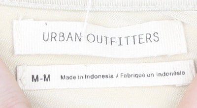 Urban Outfitters Women's Beige Lace Accent Balloon Sleeve Top