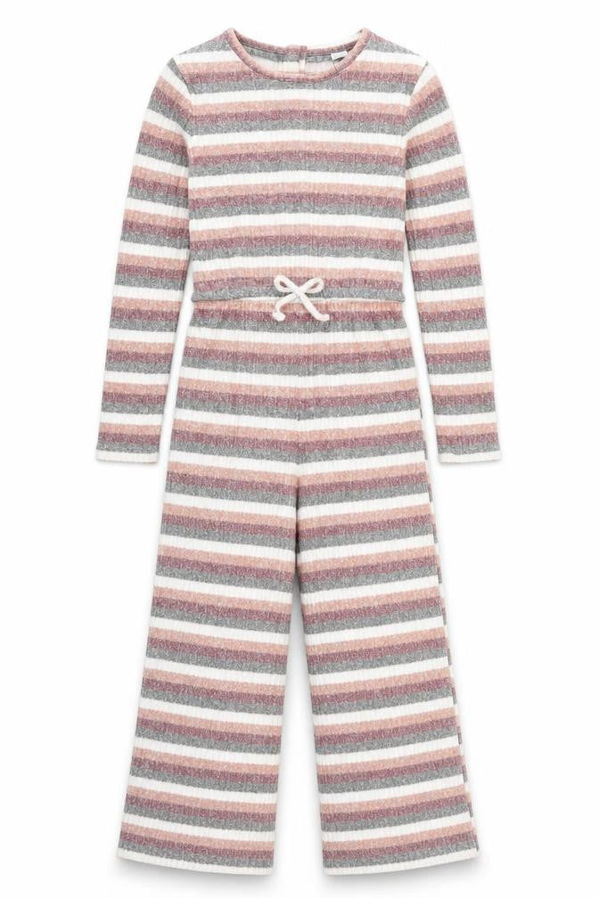 Tu Girls Multicoloured Striped Jumpsuit - 9 Years
