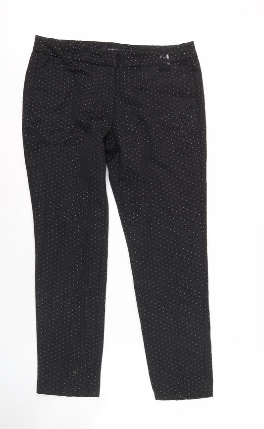Next Women's Black Polka Dot Trousers Size 12