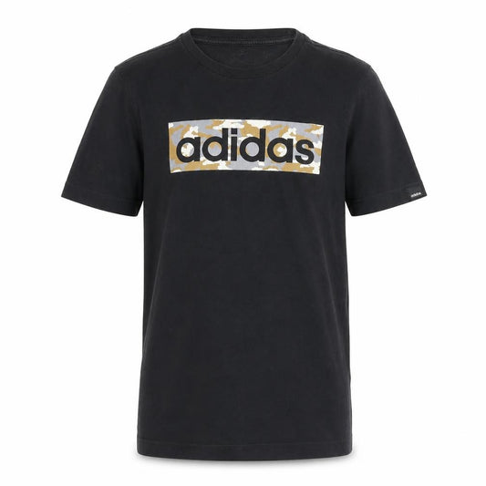 Adidas Boys Black T-Shirt 13-14 Years Logo Graphic