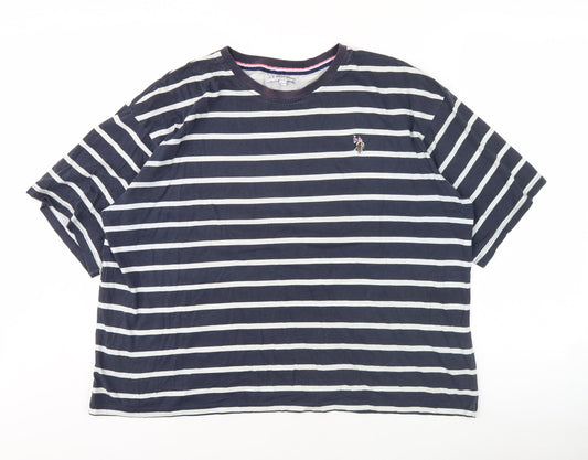 U.S. Polo Assn. Women's Blue Striped T-Shirt 2XL