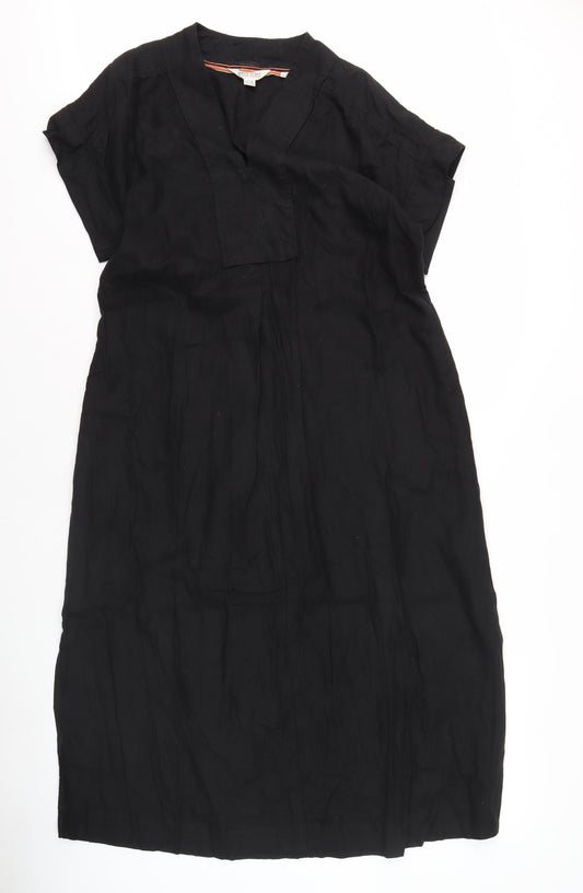 White Stuff Women's Black Dress, Size 12 V-Neck