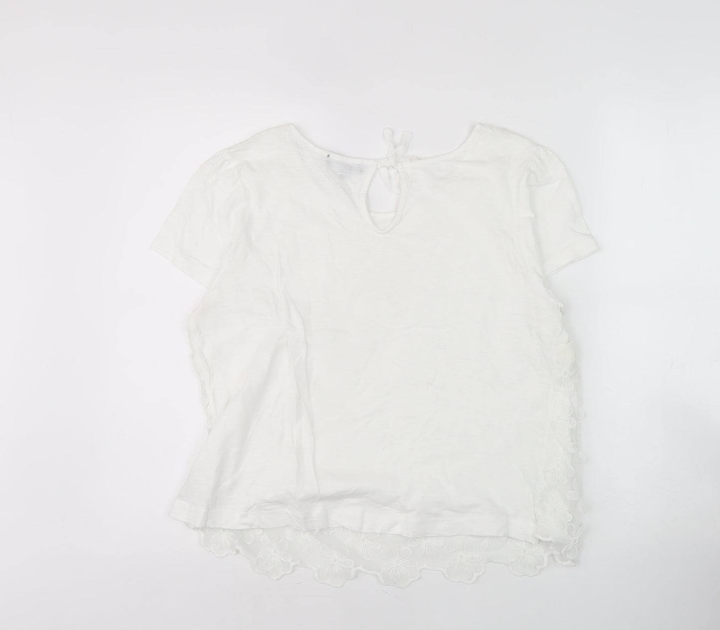 SOON Women's White Floral Embroidered Blouse Size 14